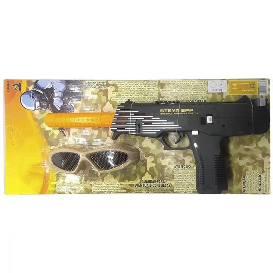 Imagem de Brinquedo Arminha Pistola com Luz Som e Oculos Elite