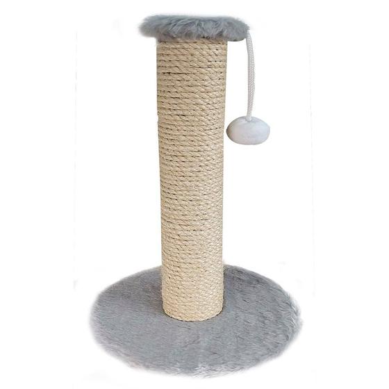 Imagem de Brinquedo Arranhador Sisal Pelúcia Cinza - Tam. M