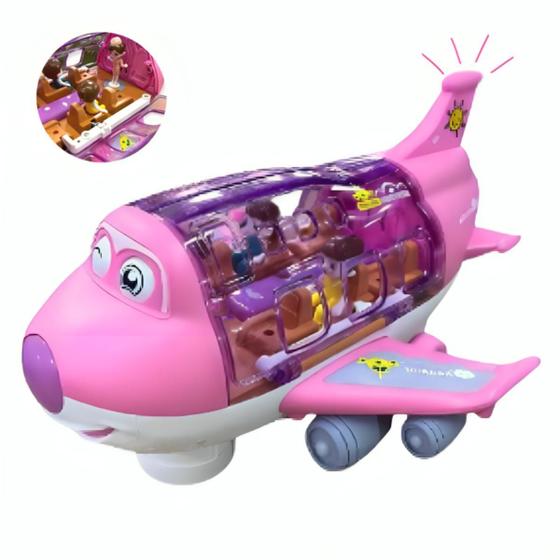 Imagem de Brinquedo Avião Infantil Musical Gira 360 Alegre