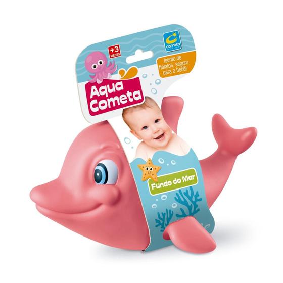 Imagem de Brinquedo Banho Golfinho Rosa Fundo Do Mar +3 Meses Cometa