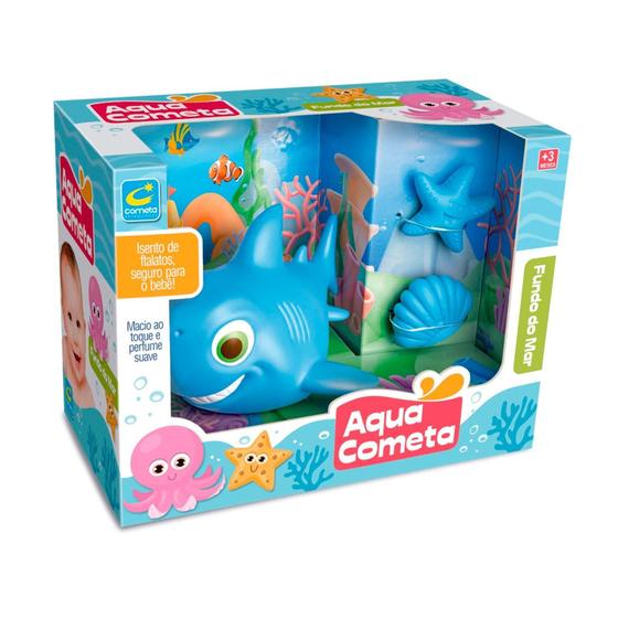 Imagem de Brinquedo Banho Kit Tubarão ul Fundo Do Mar +3 Meses