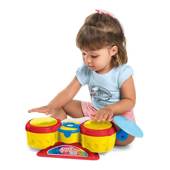 Imagem de Brinquedo bateria infantil com som e luz play show tateti