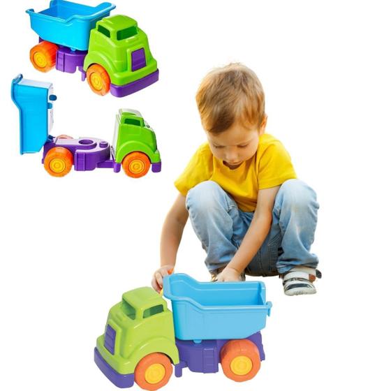 Brinquedo Bebê Caminhão Caçamba Articulado Para Menino 2 Anos Presente ...