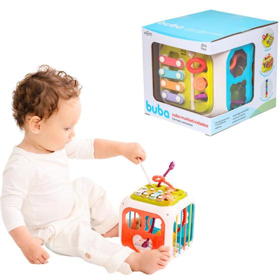 Imagem de Brinquedo Bebê Cubo Didático Multiatividade Encaixar Presente Criança Menino Menina 12 meses Xilofone 1 ano