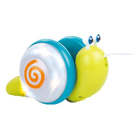 Imagem de Brinquedo bebê musical caracol em movimento com luzes verde