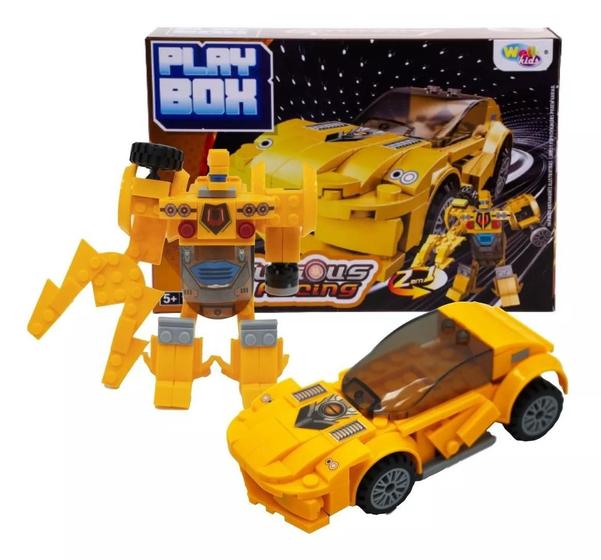 Imagem de Brinquedo Blocos De Montar 3 Em 1 Robô Carrinho Brinquedo Estilo Transformers