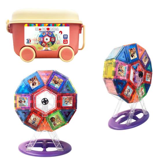 Imagem de Brinquedo blocos magnéticos infantil magforma roda gigante
