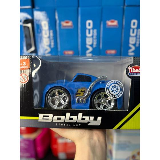 Imagem de Brinquedo Bobby com Fricção Carro Azul Usual Brinquedos