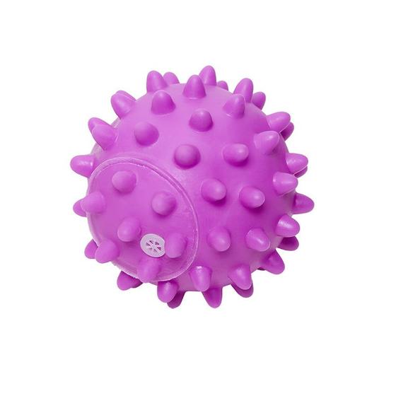 Imagem de Brinquedo bola espinho vinil roxo  8,5cm para cães