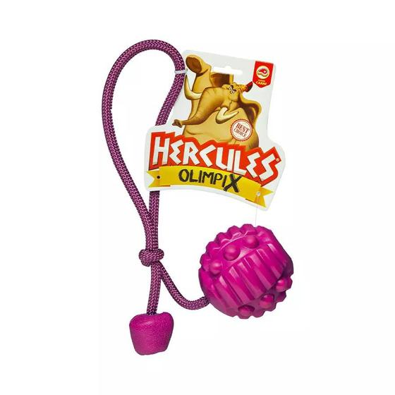 Imagem de Brinquedo bola hercules olimpix porta petisco com corda roxo