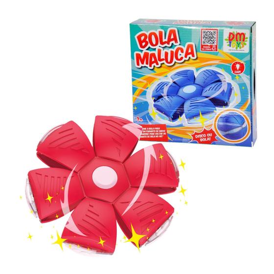 Imagem de Brinquedo Bola Mágica Maluca Disco Voador Com Luzes Vermelho