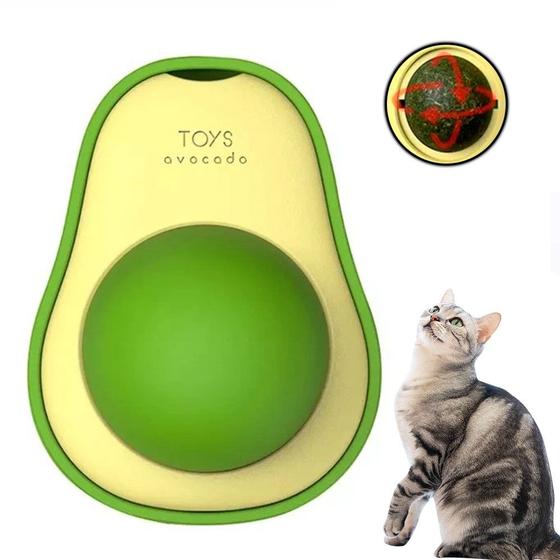 Imagem de Brinquedo Bolinha Catnip Gato Relaxante Interativo Abacate