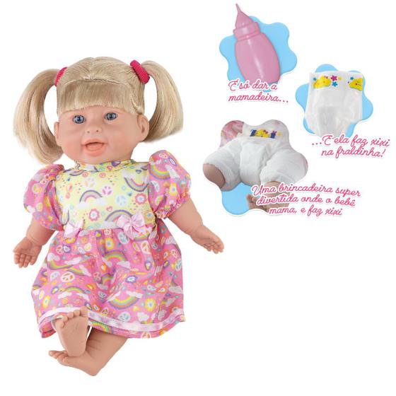 Imagem de Brinquedo Boneca Baby Rafaeli Faz Xixi de Verdade Milk 660