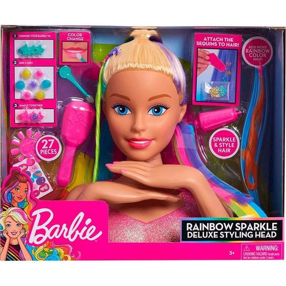 Imagem de Brinquedo Boneca Barbie Rainbow Deluxe Sparkle Cabeça