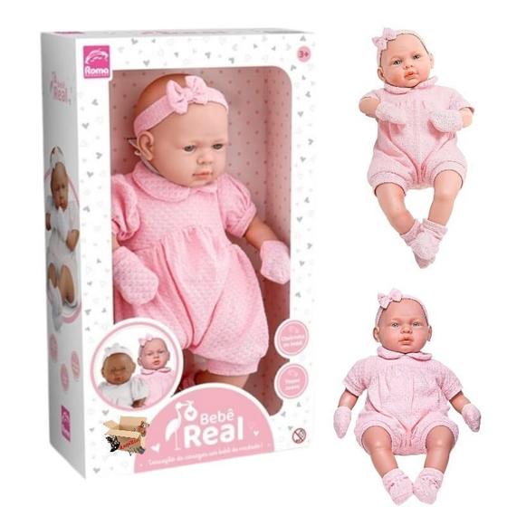 Imagem de Brinquedo Boneca Bebê Real Reborn Com Certidão Realista 48Cm