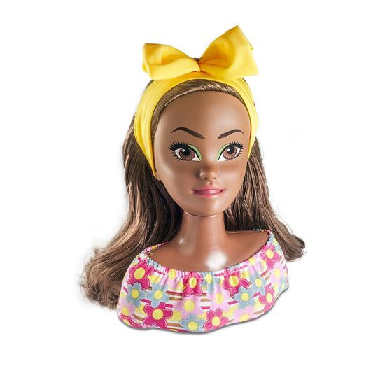 Imagem de Brinquedo Boneca Cinty Styling Head Negra Milk Brinquedos