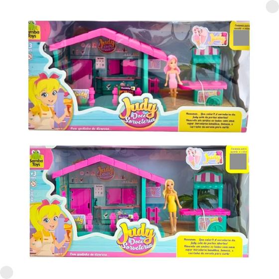 Imagem de Brinquedo Boneca Judy Doce Sorveteria Com Carrinho De Sorvete 0417 - Samba Toys