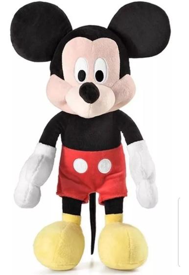 Imagem de Brinquedo Boneco Pelúcia Mickey Mouse Disney Grande Com Som 33cm Fala Frases Original Multilaser