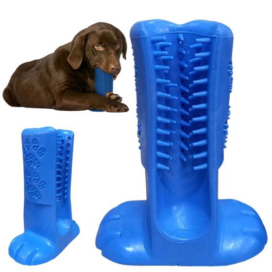 Imagem de Brinquedo Cachorro Mordedor Escova Dental 14 Cm Azul  Truqys 