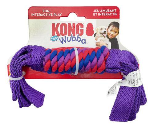 Imagem de Brinquedo Cachorro Morder Buscar Kong Tugga Wubba Pequeno Roxo