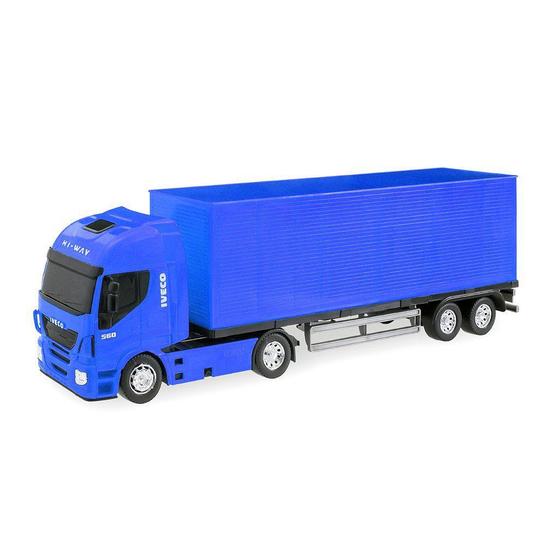 Imagem de Brinquedo Caminhão Baú Hi Way Iveco Azul