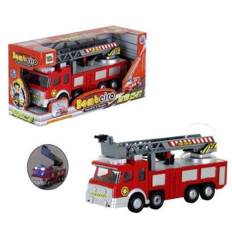 Caminhao Brinquedo Bombeiro Grande Com Som E Luz - Magic Toys