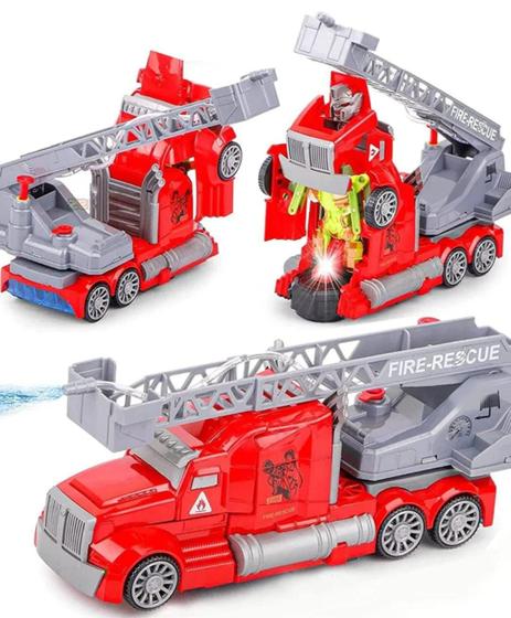 Imagem de Brinquedo caminhão de bombeiro com mangueira que solta agua