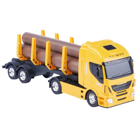Imagem de Brinquedo Caminhão Grande Bombeiro Tanque Caçamba Carga Tora Profissões Faz de Contas Menino
