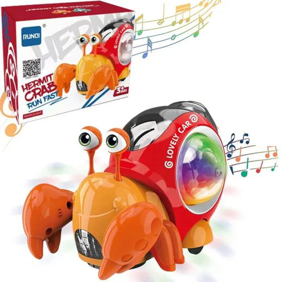 Imagem de Brinquedo Caranguejo Fujão Com Luz Led, Sensor de Obstaculos Emite Som