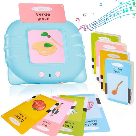 Imagem de Brinquedo Card Infantil Cartão Fala Aprender Português Inglês 224 Palavras Cardkids Educativo Alfabetização