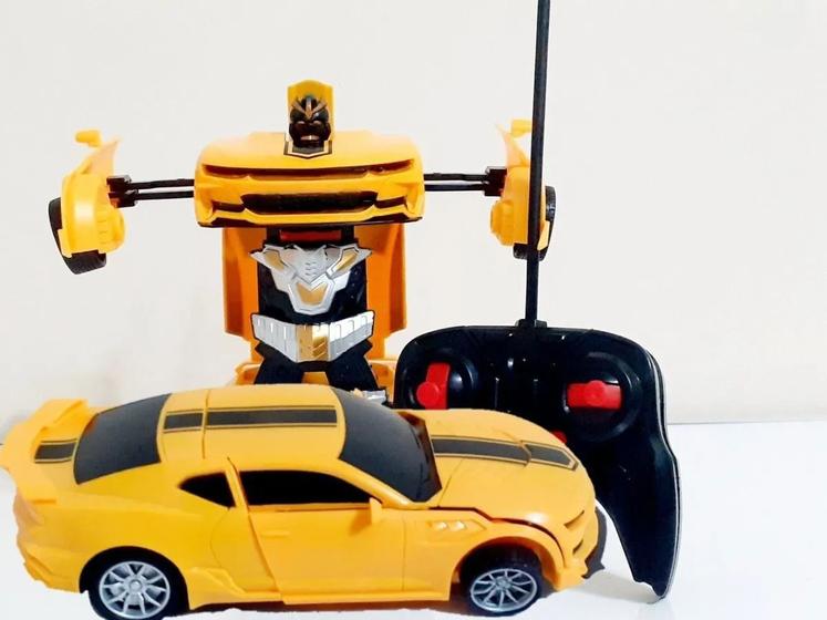 Imagem de Brinquedo Carrinho Camaro De Controle Remoto Transformers Robô (Amarelo)