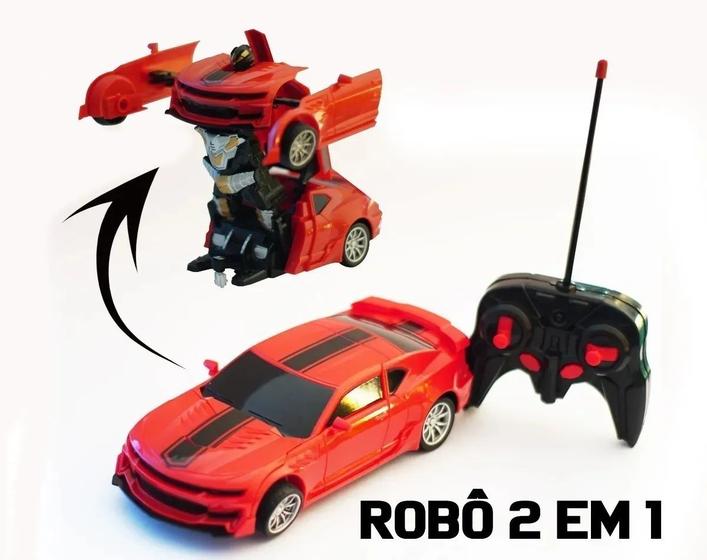 Imagem de Brinquedo Carrinho Camaro De Controle Remoto Transformers Robô (Vermelho)