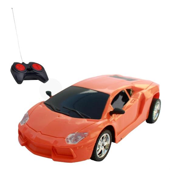 Imagem de Brinquedo carrinho controle remoto de 5 funçoes laranja 1:18