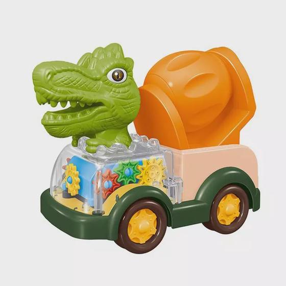 Imagem de Brinquedo Carrinho Dinossauro Construção Betoneira Com Luz e Música.