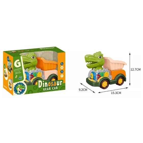 Imagem de Brinquedo Carrinho Dinossauro Construção Caçamba Com Luz e Música.