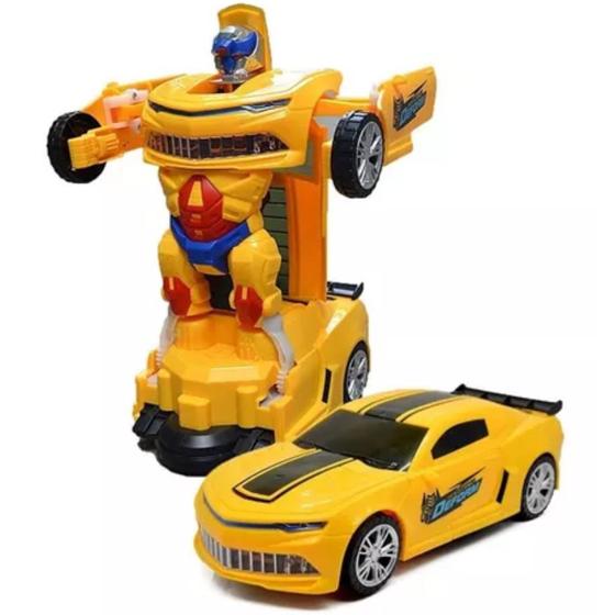 Imagem de Brinquedo Carrinho Super Robots Vira Robô Com Som/ Luz Led 3d