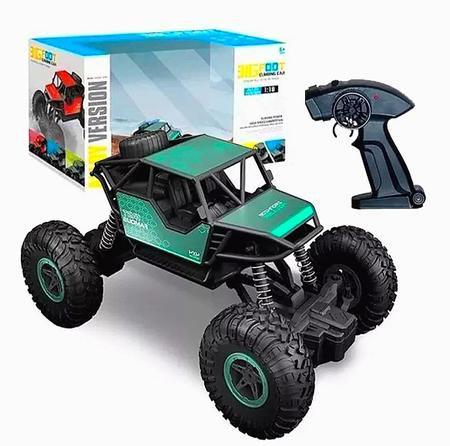 Imagem de Brinquedo Carrinho Suspensão Off Road Recarregável Com Controle Remoto- verde metalico