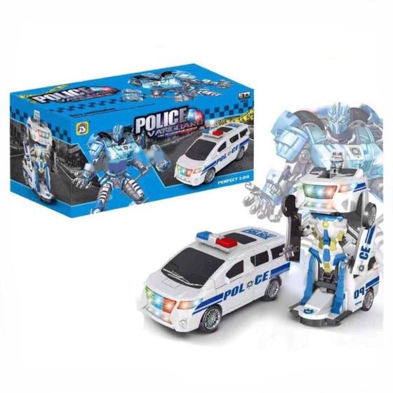 Imagem de Brinquedo Carrinho Van Policial 2 Em 1 Transformers Luz Som