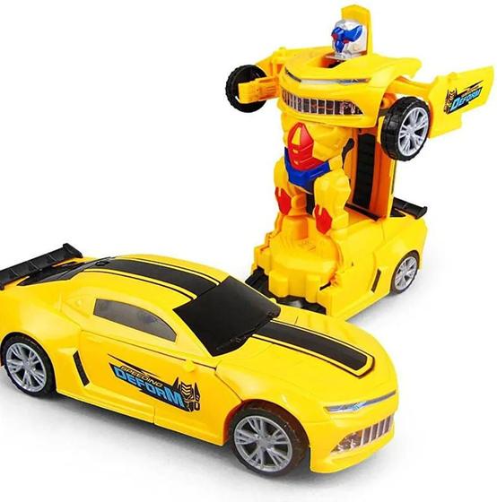 Imagem de Brinquedo Carrinho Vira Robô Bate E Volta Com Luz Som Camaro