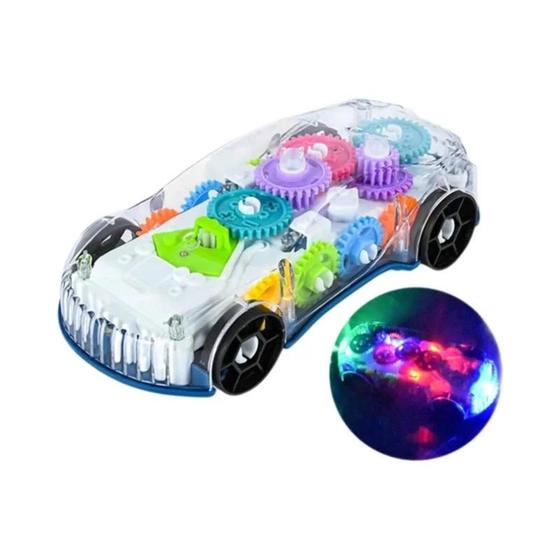 Imagem de Brinquedo Carro de Polícia com Engrenagens Transparentes, Luzes LED e Função Bump & Go