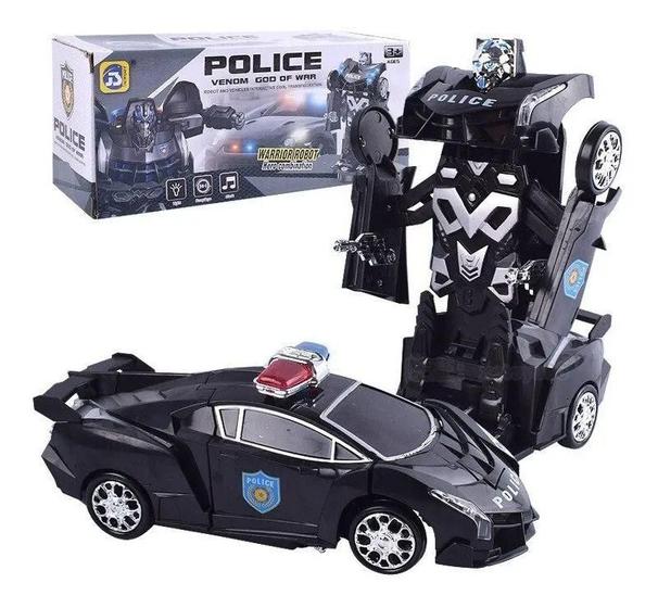 Imagem de Brinquedo Carro Polícia  Transformers Robô Luz e Som