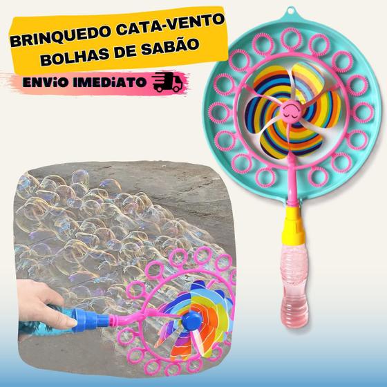 Imagem de Brinquedo Cata-vento Com Molde Para Bolhas De Sabão