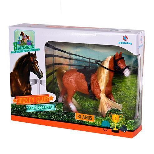 Imagem de Brinquedo Cavalo Jockey Club Com 8 Acessórios - Polibrinq