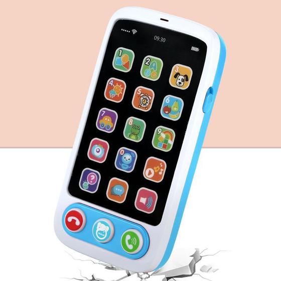 Brinquedo Celular Musical Infantil Azul Educativo WAKAII - Sons e Fala ...
