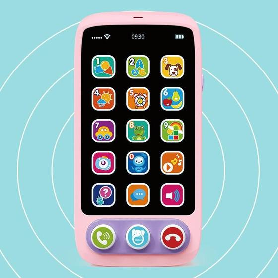 Brinquedo Celular Musical Infantil Rosa Educativo WAKAII - Sons e Fala ...