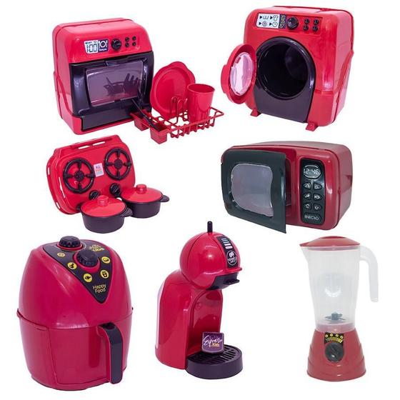 Imagem de Brinquedo Chefe Cozinha Air Fryer Fogão Roupa Louça 15Pç