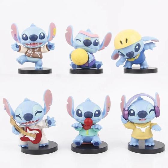 Imagem de Brinquedo Colecionável Stitch - Figura de PVC 8cm (6 Unidades)