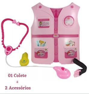 Imagem de Brinquedo Colete Meninas Kit Médica Infantil Com 2 Acessório