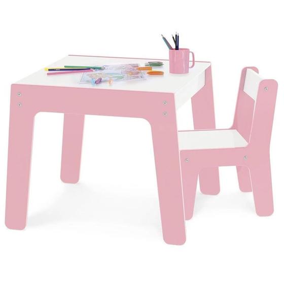 Imagem de Brinquedo Conjunto Mesa e Cadeira Infantil Rosa - 990
