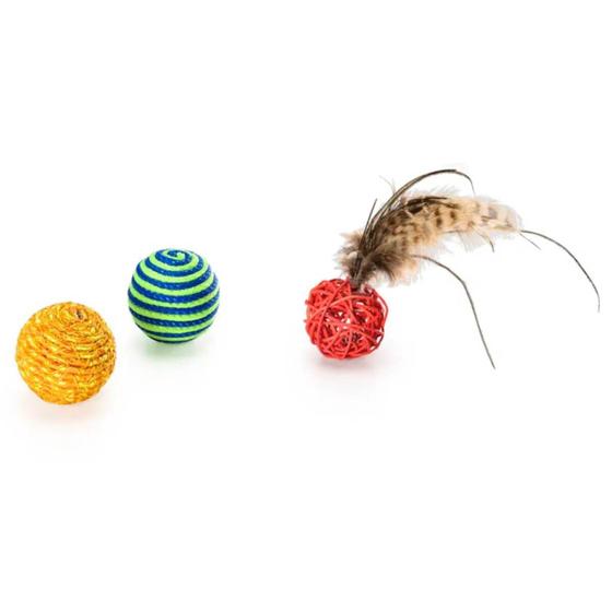 Imagem de Brinquedo Conjunto Três Bolinhas Mimo Básico para Gatos - PP120